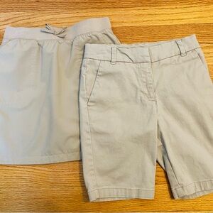 Girls School Uniform Khaki Shorts and Skirt Size 7 Izod and Children’s Place